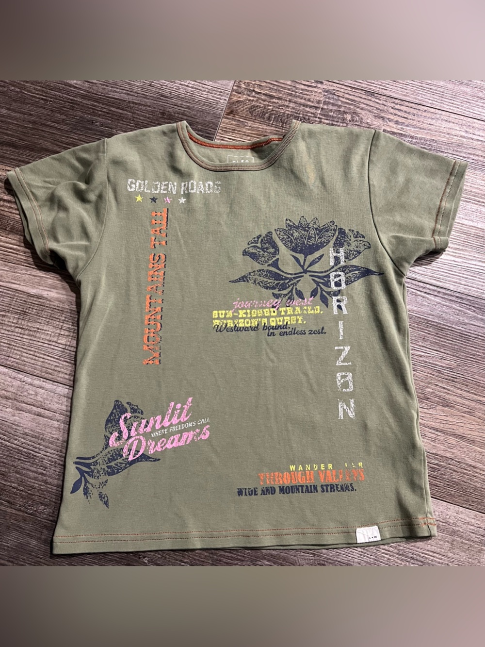 Olive Graphic Short Sleeve Tee - Golden Road